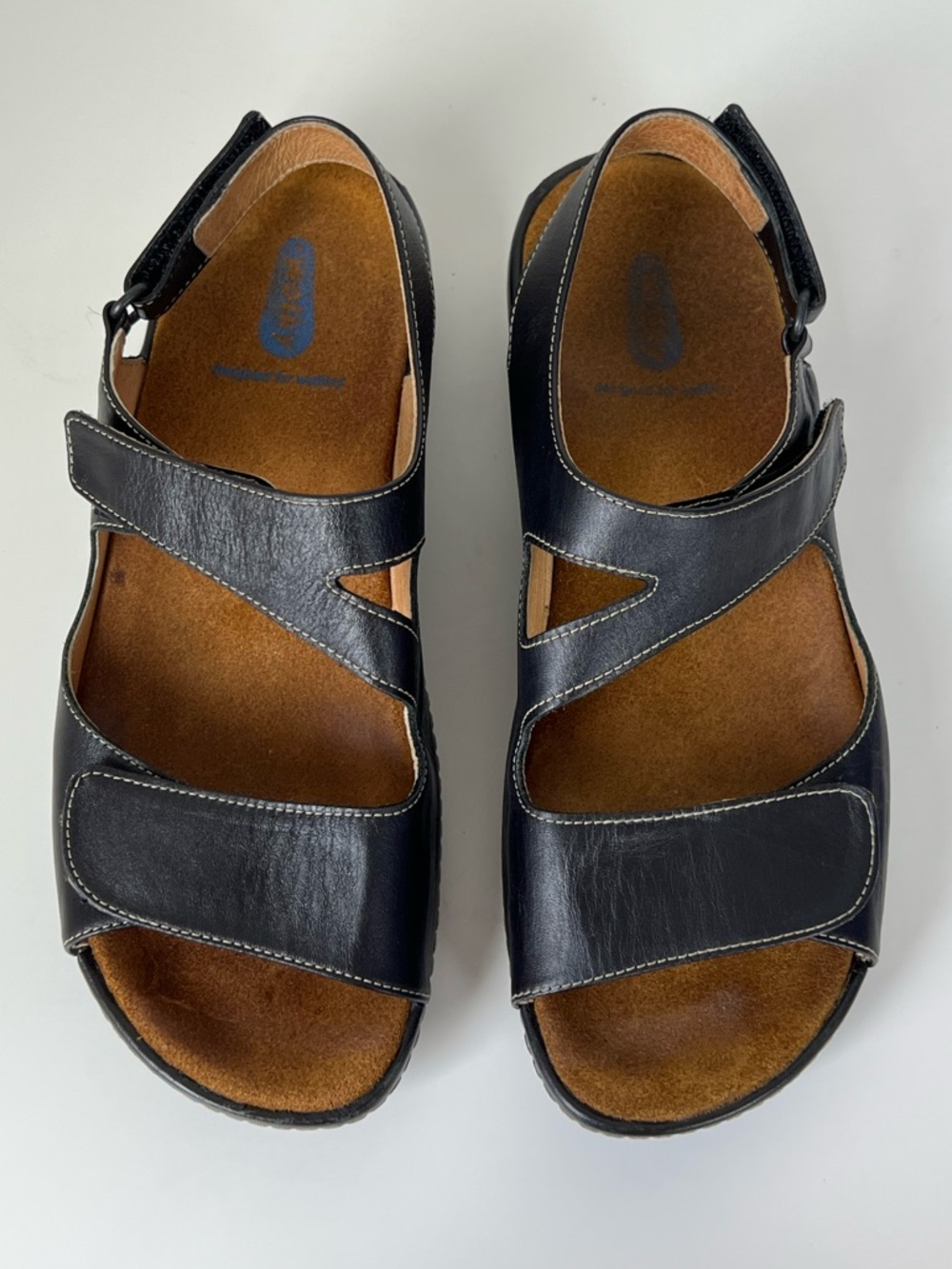 Wolky Liana Sandals Womens Size 39 Black Leather Comfort Adjustable Light